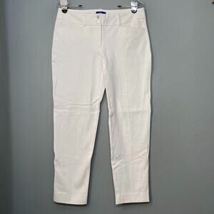 Apt 9 Torie Womens Size 8 Minimalist White Stretch Cropped Pants Trousers Chic